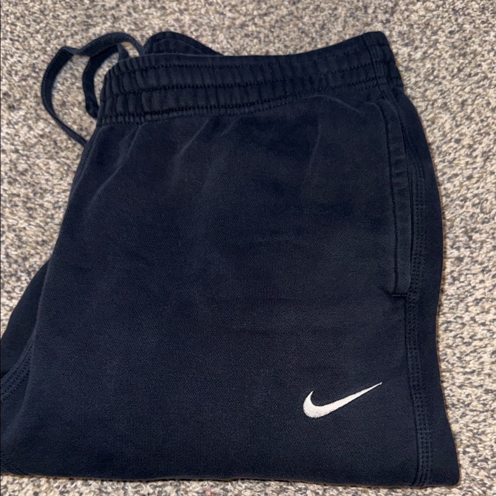 Nike Kids Navy Sweatpants with White Swoosh